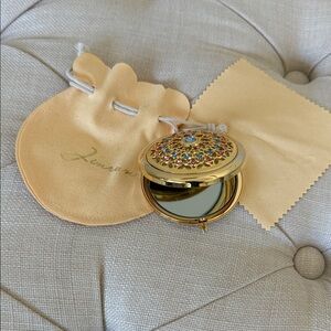 Jeweled Gold Compact Mirror
